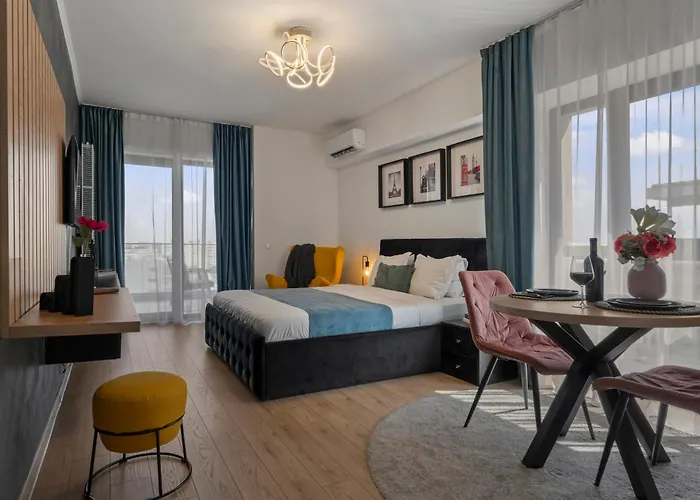 Garsoniera Turquoise Rezidential Moghioros Park Bukurešť